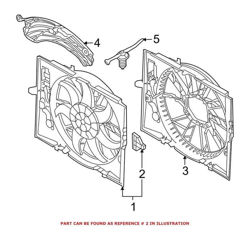 BMW Engine Cooling Fan Motor Bracket - Passenger Right 17112283109